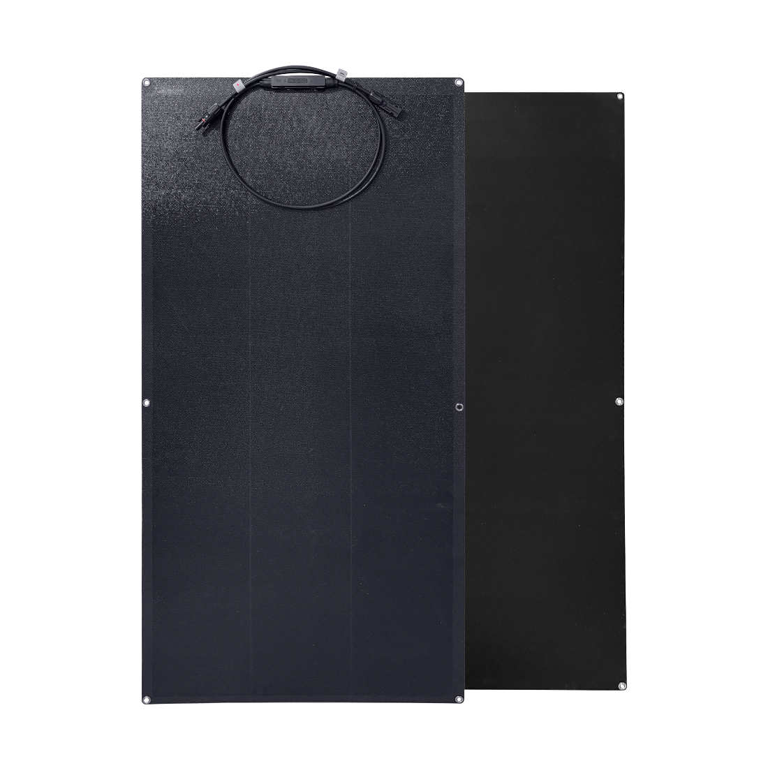 Komplett schwarzes 120W LONGi HPBC Solarpanel für edle Optik auf dem Camper-Dach