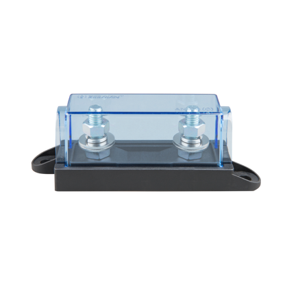 Victron Mega Fuse Sicherungshalter für 12V- und 24V-Systeme, Schutz von Hochstromsicherungen im Camper, Wohnmobil oder Solaranlage, geeignet für MEGA-Fuse bis 500A, robustes Gehäuse mit transparentem Deckel